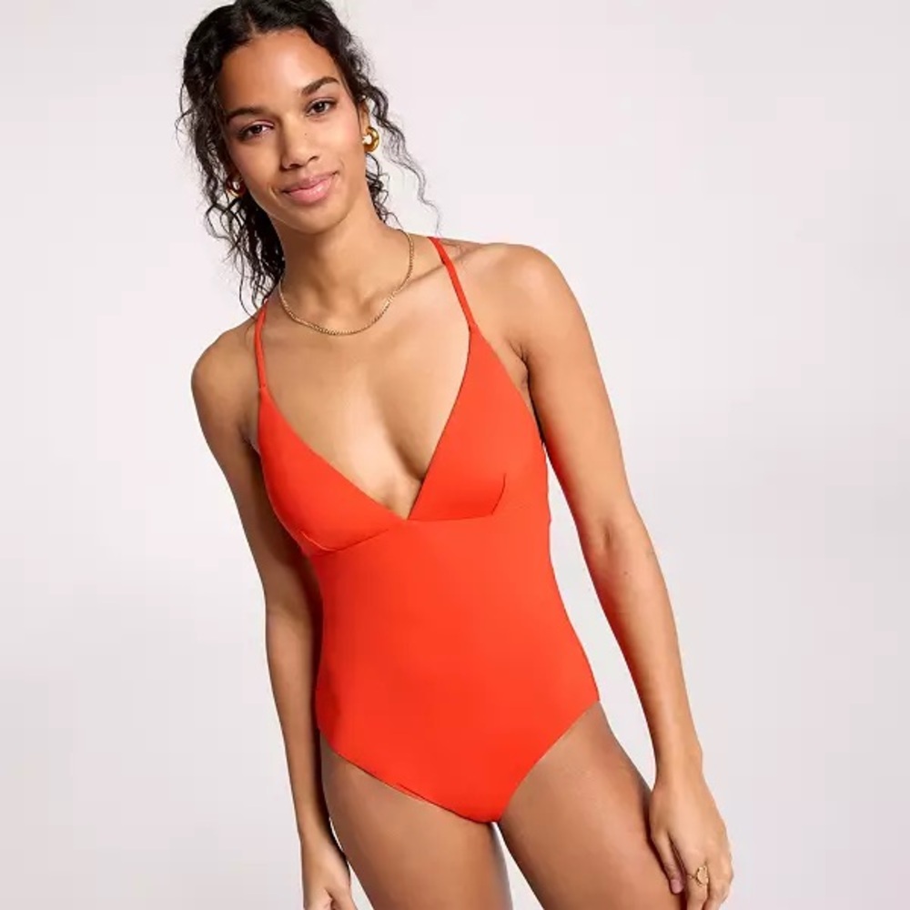 CALIA Women's Swim Triangle Strappy Back One Piece